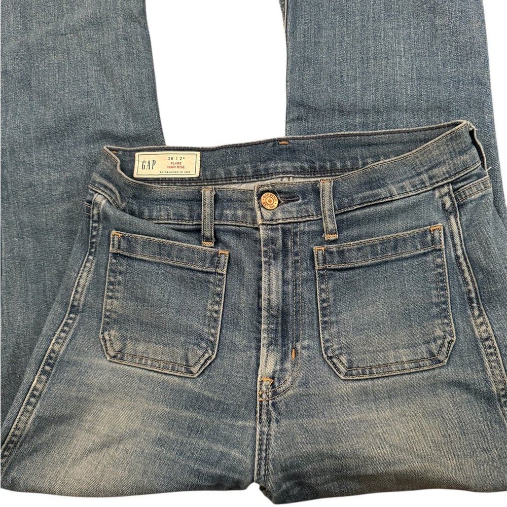 GAP Blue high rise flare Jeans with Vintage Appeal